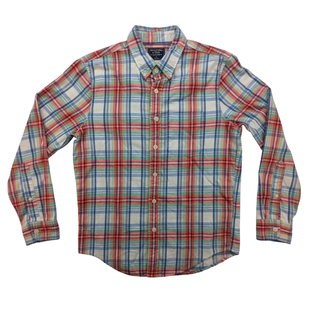 Abercrombie & Fitch Shirt Mens Small Button Down Plaid Long Sleeve Classic Fit